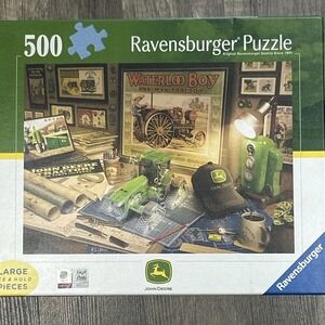 Ravensburger 500pc Puzzle JOHN DEERE Tractors History 27" x 20"appx. New Sealed